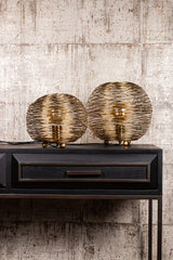 Andres Gold iron table lamp round wired design L