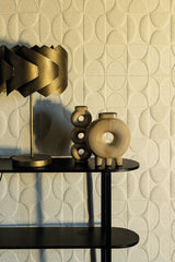 Arix Gold metal table lamp round layered shade