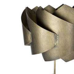 Arix Gold metal table lamp round layered shade