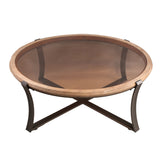 Cami Natural fir wood coffeetable bended frame L