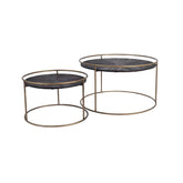 Carry Black Wood coffeetable round gold frame sv2