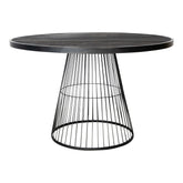 Ginna Black metal coffee table cone foot round