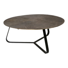 Kae Gold aluminium sidetable ijzeren frame rond L