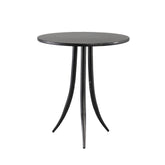 Maeve Black metal sidetable with three feet round