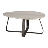 Muka coffeetable low dark grey base white marble