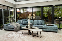 Muka coffeetable low dark grey base white marble