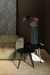 Werdy Black iron coffeetable veneer top round SV2