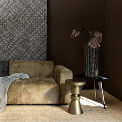 Werdy Black iron coffeetable veneer top round SV2