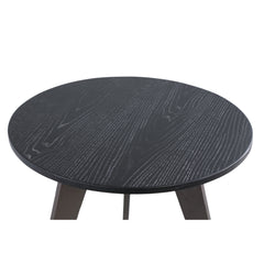 Werdy Black iron coffeetable veneer top round SV2