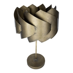 Arix Gold metal table lamp round layered shade