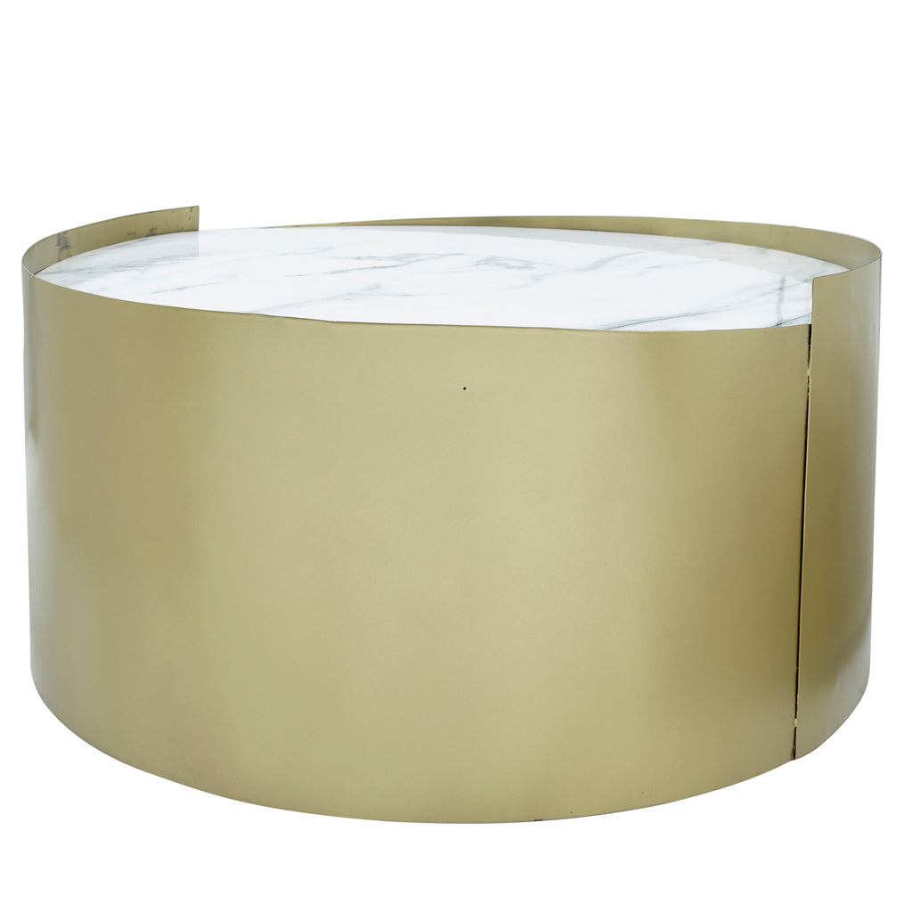 Eldin Gold iron coffee table enamel print top