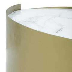 Eldin Gold iron coffee table enamel print top