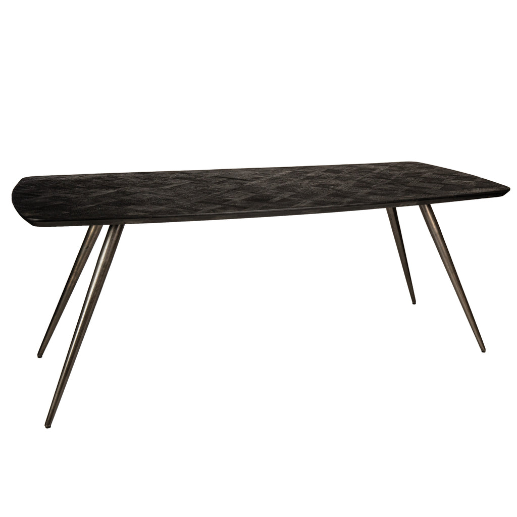 Fieron Black acaia wooden dining table oval 240cm