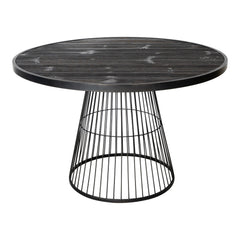 Ginna Black metal coffee table cone foot round