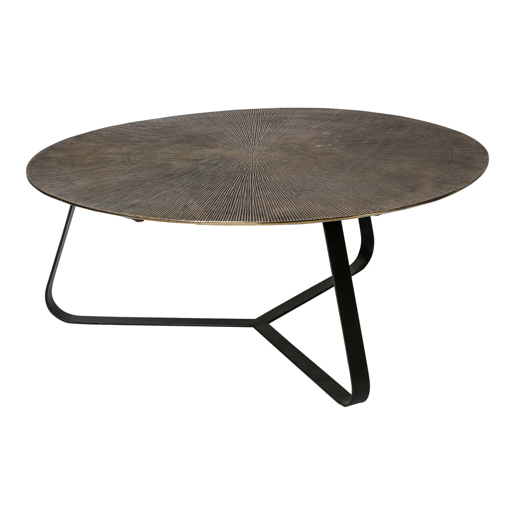 Kae Gold aluminium sidetable ijzeren frame rond L