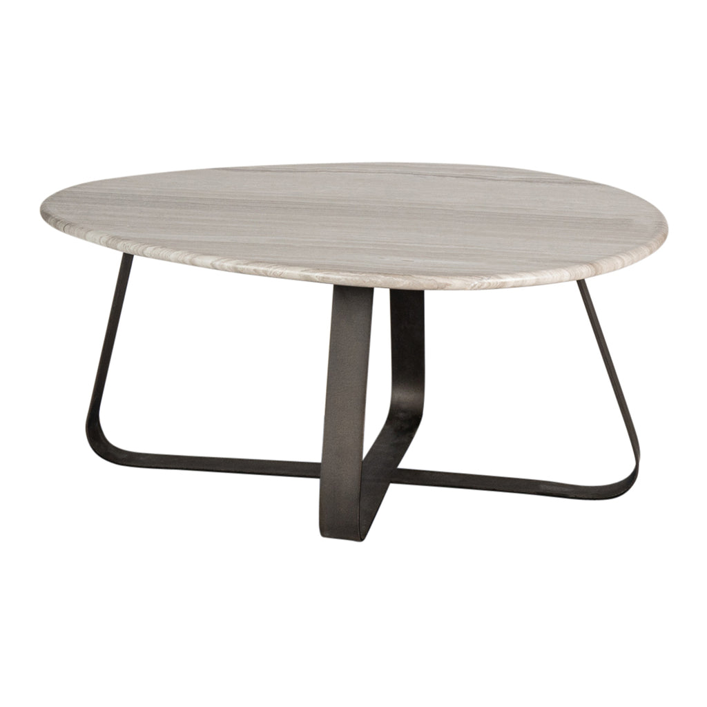 Muka coffeetable low dark grey base white marble