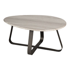 Muka coffeetable low dark grey base white marble